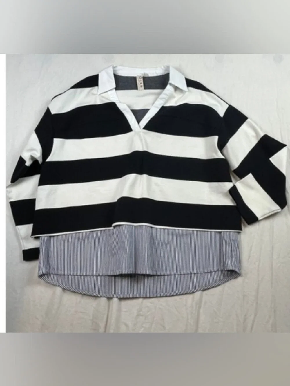 dolan Black and White Stripes Sweater - Picture 3 of 9